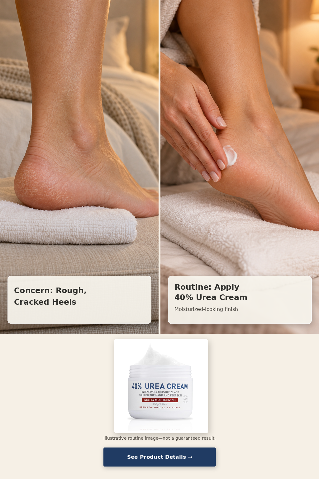 OUKEYA 40 Percent Urea Cream Hand Foot Cream, supplied image 2